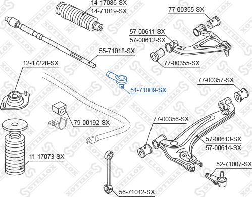 Stellox 51-71009-SX - Наконечник рулевой тяги, шарнир unicars.by