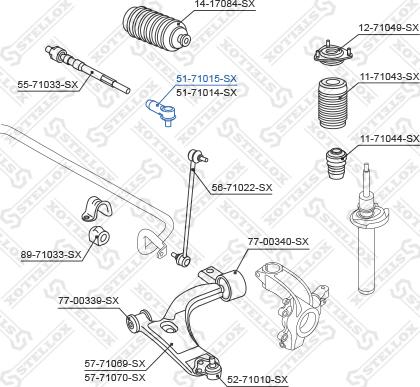 Stellox 51-71015-SX - Наконечник рулевой тяги, шарнир unicars.by