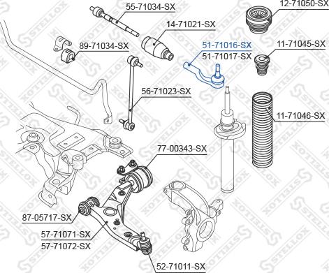 Stellox 51-71016-SX - Наконечник рулевой тяги, шарнир unicars.by