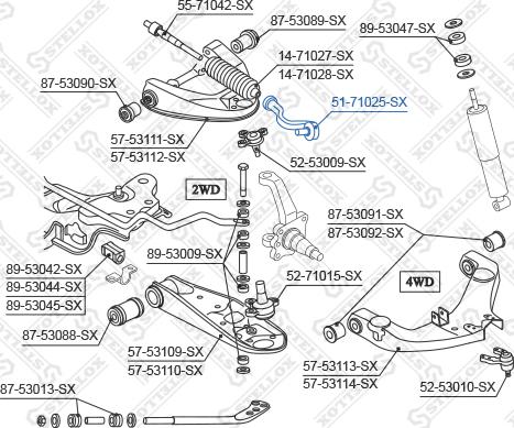 Stellox 51-71025-SX - Наконечник рулевой тяги, шарнир unicars.by