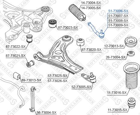 Stellox 51-73006-SX - Наконечник рулевой тяги, шарнир unicars.by