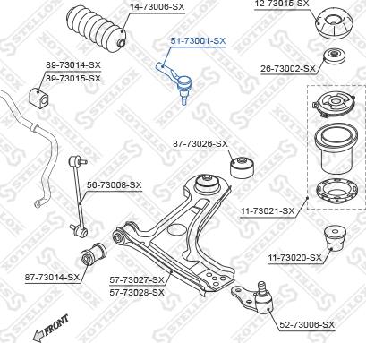 Stellox 51-73001-SX - Наконечник рулевой тяги, шарнир unicars.by