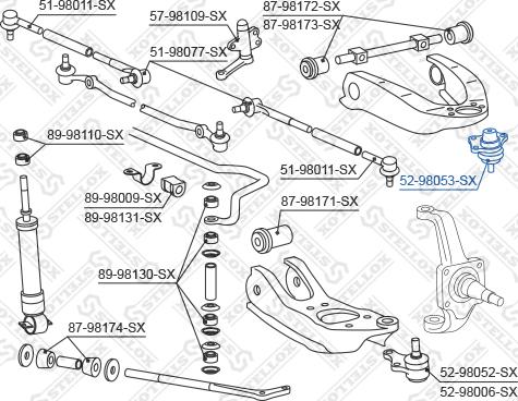 Stellox 52-98053-SX - Шаровая опора, несущий / направляющий шарнир unicars.by