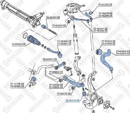 Stellox 52-00159-SX - Шаровая опора, несущий / направляющий шарнир unicars.by