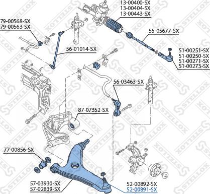 Stellox 52-00891-SX - Шаровая опора, несущий / направляющий шарнир unicars.by