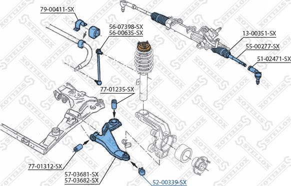 Stellox 52-00339-SX - Шаровая опора, несущий / направляющий шарнир unicars.by