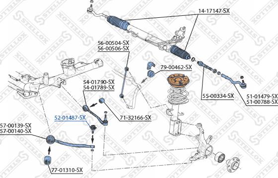 Stellox 52-01487-SX - Шаровая опора, несущий / направляющий шарнир unicars.by