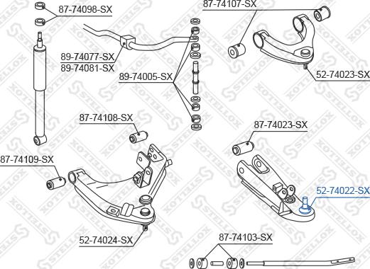 Stellox 52-74022-SX - Шаровая опора, несущий / направляющий шарнир unicars.by