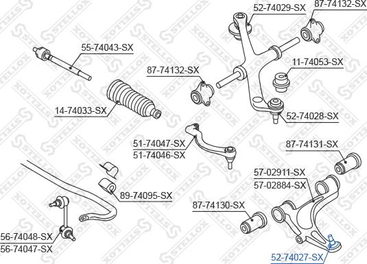 Stellox 52-74027-SX - Шаровая опора, несущий / направляющий шарнир unicars.by