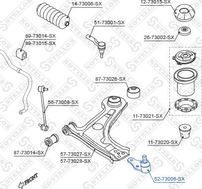 Stellox 52-73006-SX - Шаровая опора, несущий / направляющий шарнир unicars.by