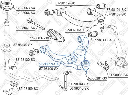 Stellox 57-98099-SX - Рычаг подвески колеса unicars.by