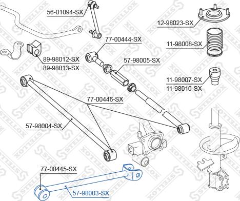 Stellox 57-98003-SX - Тяга / стойка, подвеска колеса unicars.by