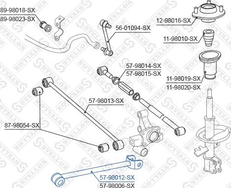 Stellox 57-98012-SX - Тяга / стойка, подвеска колеса unicars.by