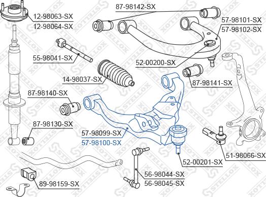 Stellox 57-98100-SX - Рычаг подвески колеса unicars.by