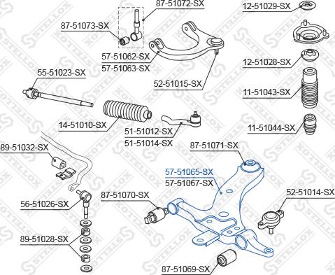 Stellox 57-51065-SX - Рычаг подвески колеса unicars.by