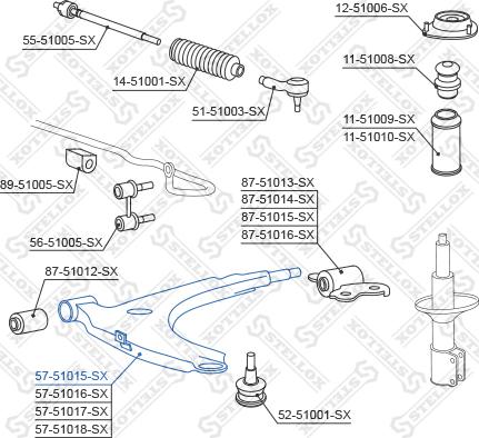 Stellox 57-51015-SX - Рычаг подвески колеса unicars.by