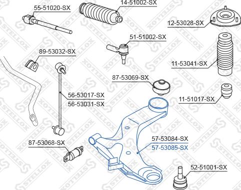 Stellox 57-53085-SX - Рычаг подвески колеса unicars.by