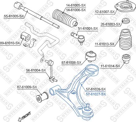 Stellox 57-61027-SX - Рычаг подвески колеса unicars.by