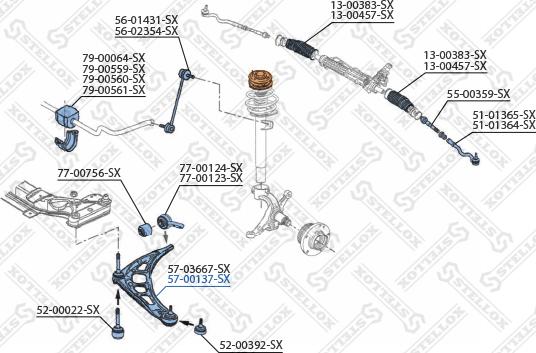 Stellox 57-00137-SX - Рычаг подвески колеса unicars.by