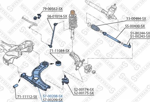 Stellox 57-00208-SX - Рычаг подвески колеса unicars.by