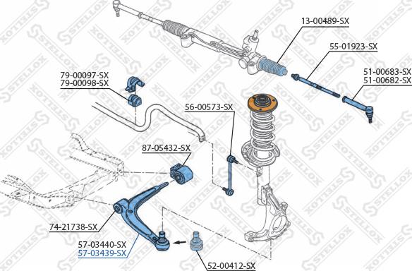 Stellox 57-03439-SX - Рычаг подвески колеса unicars.by