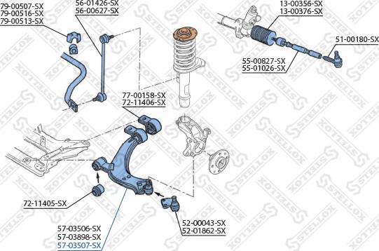 Stellox 57-03507-SX - Рычаг подвески колеса unicars.by