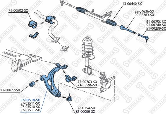 Stellox 57-03510-SX - Рычаг подвески колеса unicars.by