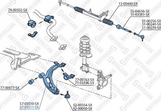 Stellox 57-03511-SX - Рычаг подвески колеса unicars.by