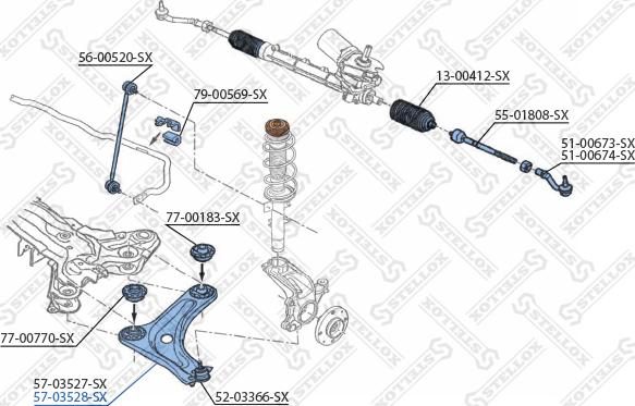 Stellox 57-03528-SX - Рычаг подвески колеса unicars.by