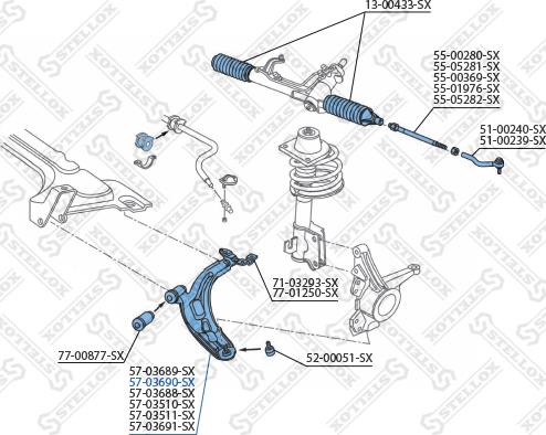 Stellox 57-03690-SX - Рычаг подвески колеса unicars.by