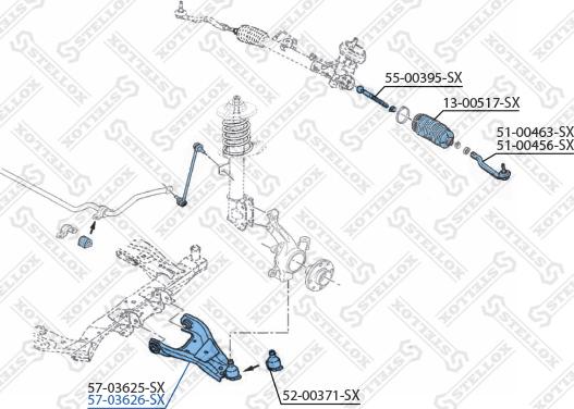 Stellox 57-03626-SX - Рычаг подвески колеса unicars.by