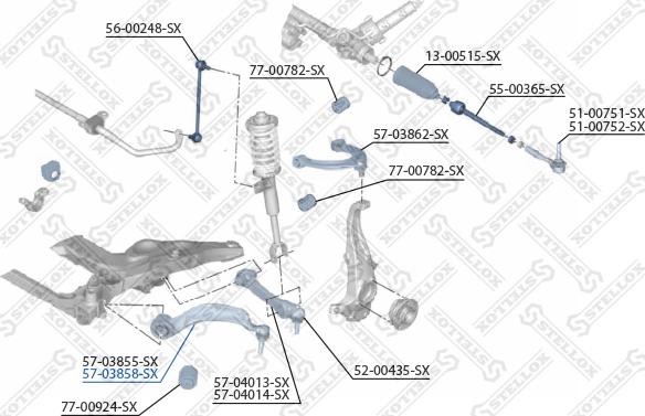 Stellox 57-03858-SX - Рычаг подвески колеса unicars.by