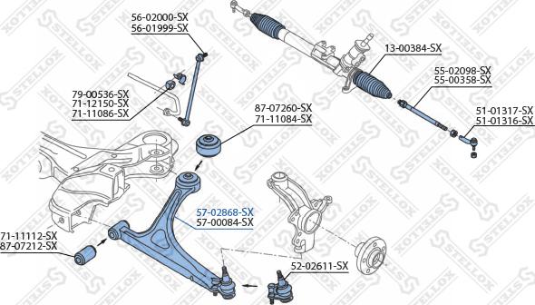 Stellox 57-02868-SX - Рычаг подвески колеса unicars.by