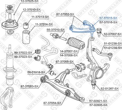 Stellox 57-37015-SX - Рычаг подвески колеса unicars.by