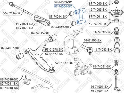 Stellox 57-74004-SX - Тяга / стойка, подвеска колеса unicars.by