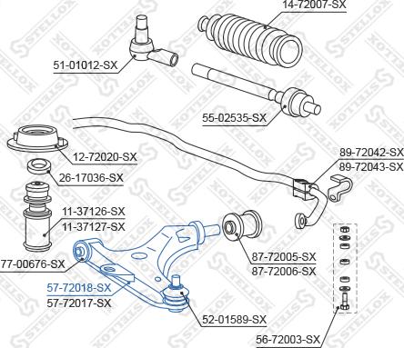 Stellox 57-72018-SX - Рычаг подвески колеса unicars.by