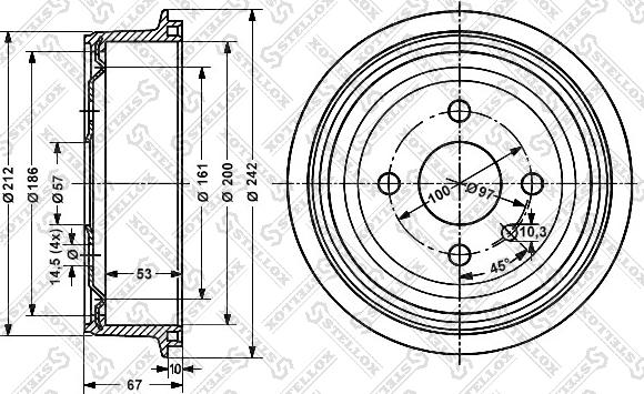 Stellox 6025-9905-SX - Тормозной барабан unicars.by