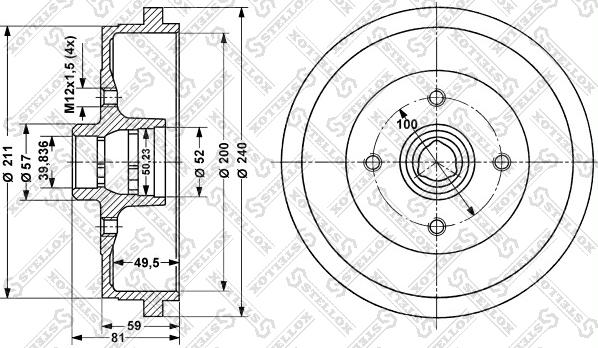 Stellox 6025-4709-SX - Тормозной барабан unicars.by