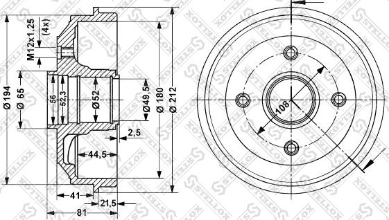 Stellox 6025-3705-SX - Тормозной барабан unicars.by