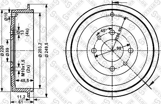 Stellox 6025-2314-SX - Тормозной барабан unicars.by