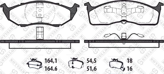 Stellox 621 000B-SX - Тормозные колодки, дисковые, комплект unicars.by