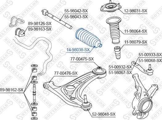 Stellox 14-98038-SX - Пыльник, рулевое управление unicars.by