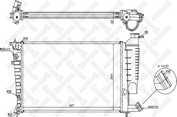 Stellox 10-25656-SX - Радиатор, охлаждение двигателя unicars.by