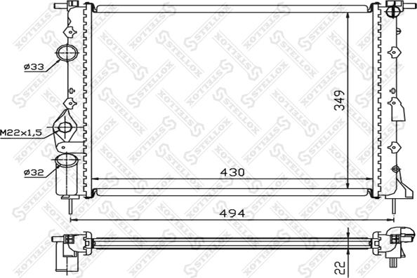 Stellox 10-25040-SX - Радиатор, охлаждение двигателя unicars.by