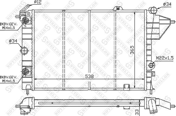 Stellox 10-25059-SX - Радиатор, охлаждение двигателя unicars.by