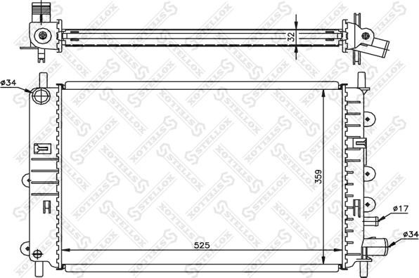 Stellox 10-25055-SX - Радиатор, охлаждение двигателя unicars.by