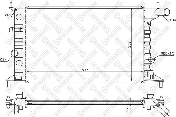 Stellox 10-25060-SX - Радиатор, охлаждение двигателя unicars.by