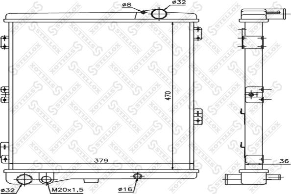 Stellox 10-25080-SX - Радиатор, охлаждение двигателя unicars.by