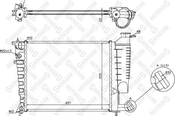 Stellox 10-25026-SX - Радиатор, охлаждение двигателя unicars.by