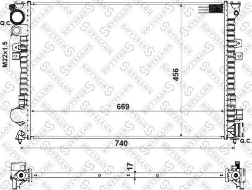 Stellox 10-25028-SX - Радиатор, охлаждение двигателя unicars.by